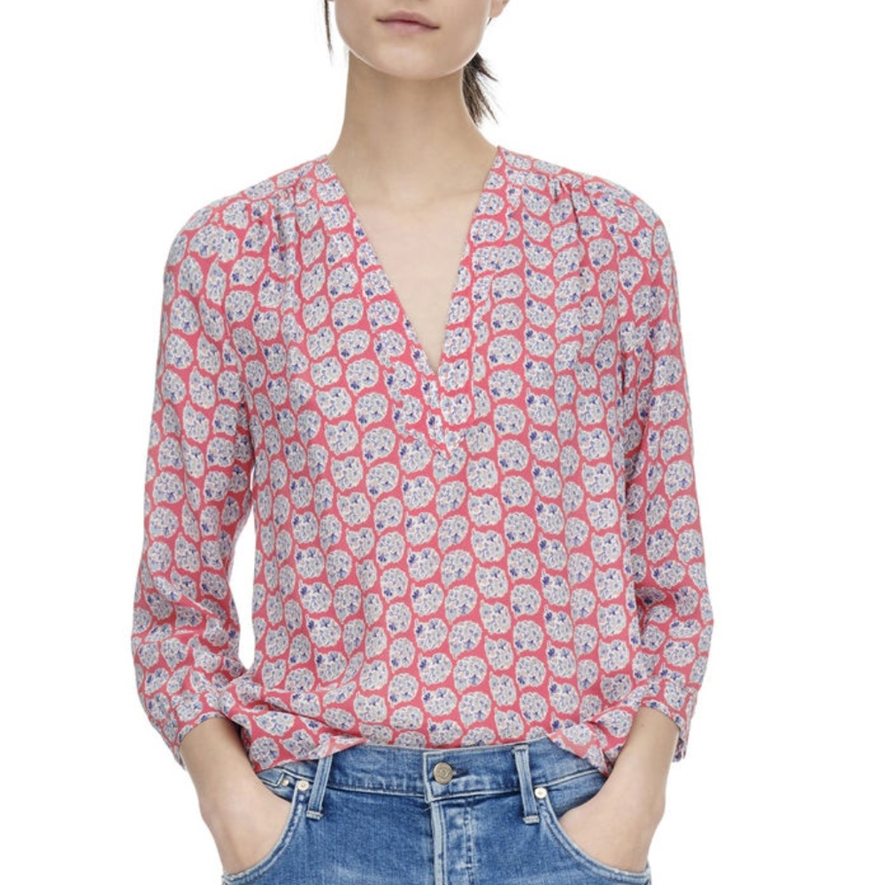 Rebecca Taylor Long Sleeve Amanda Print Blouse